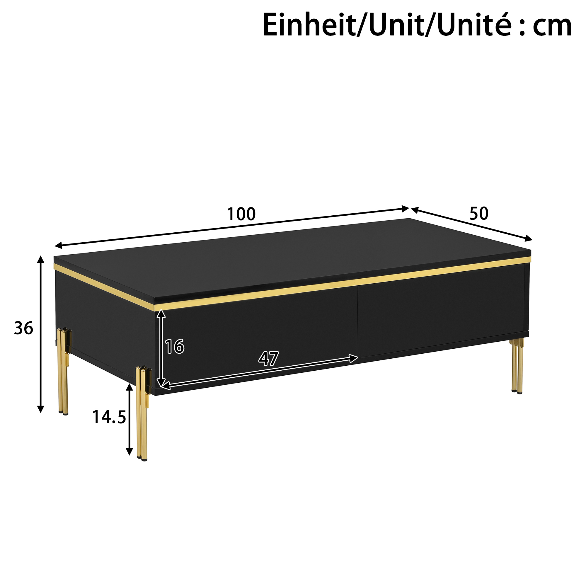 Modern High-gloss Coffee Table, Stylish Side Living Room Furniture, 10 0 X 50 X — image 4