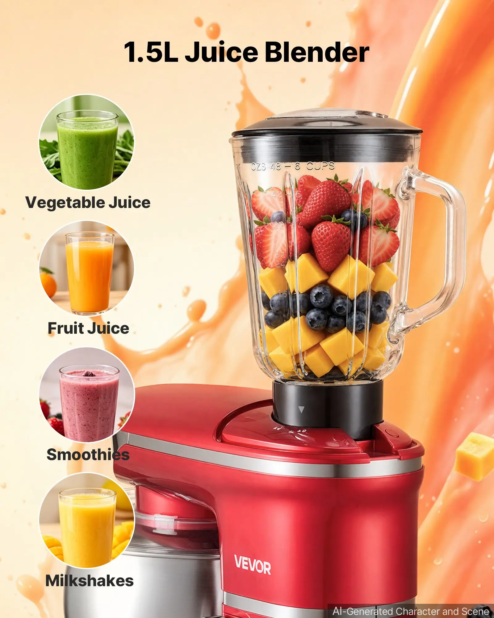 6.3 Qt 3-in-1 Tilt Head Stand Mixer