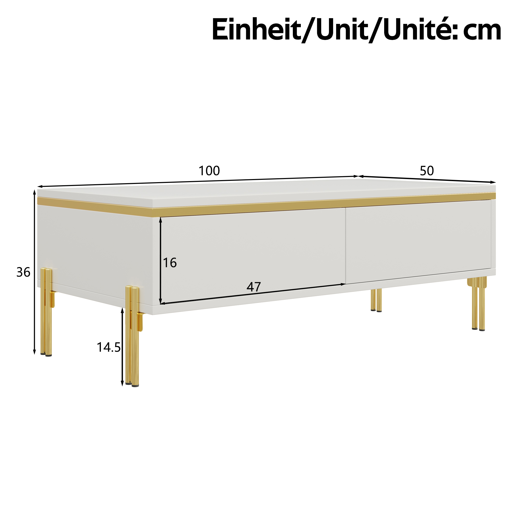Modern High-gloss Coffee Table, Stylish Side Living Room Furniture, 10 0 X 50 X — image 2