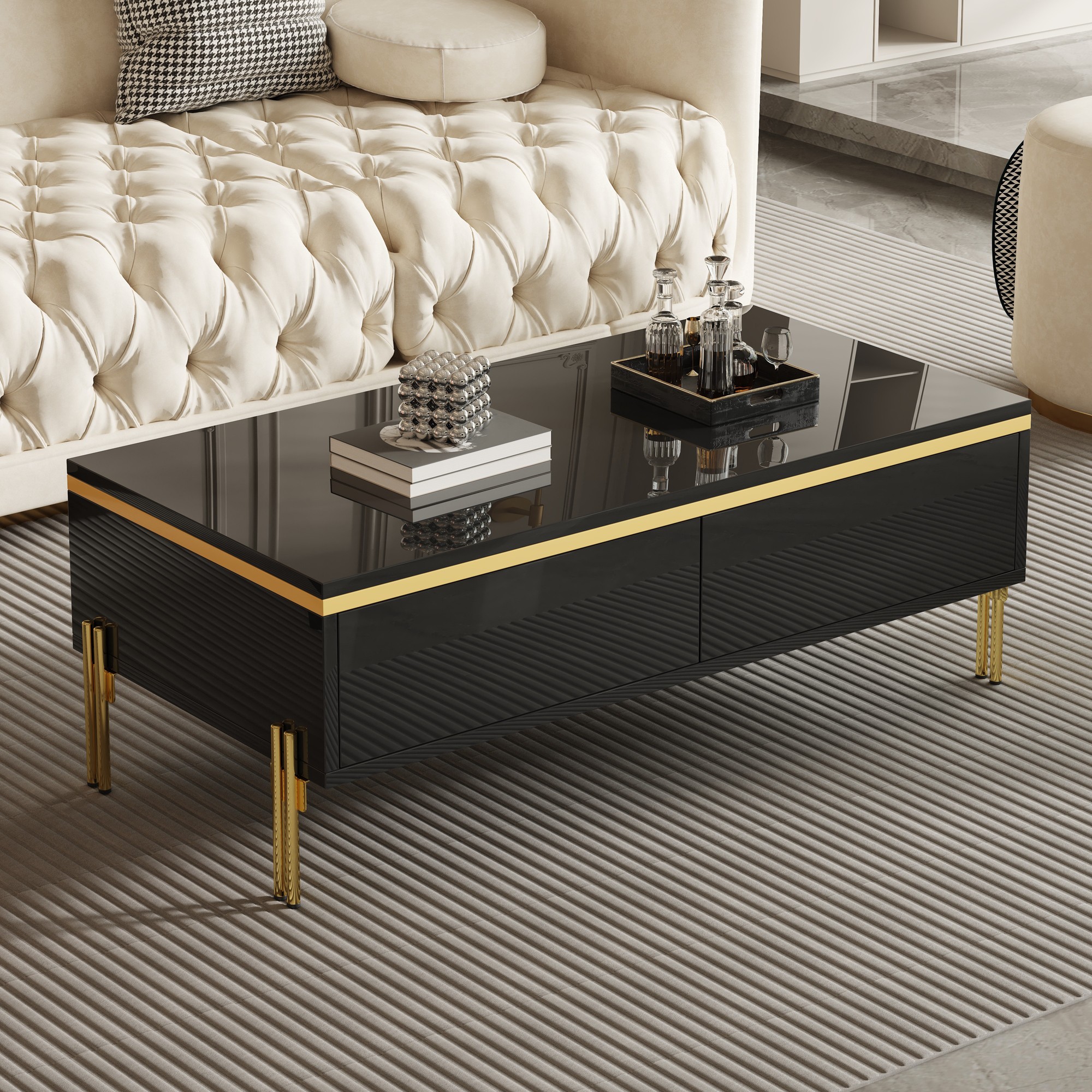 Modern High-gloss Coffee Table, Stylish Side Living Room Furniture, 10 0 X 50 X — image 5
