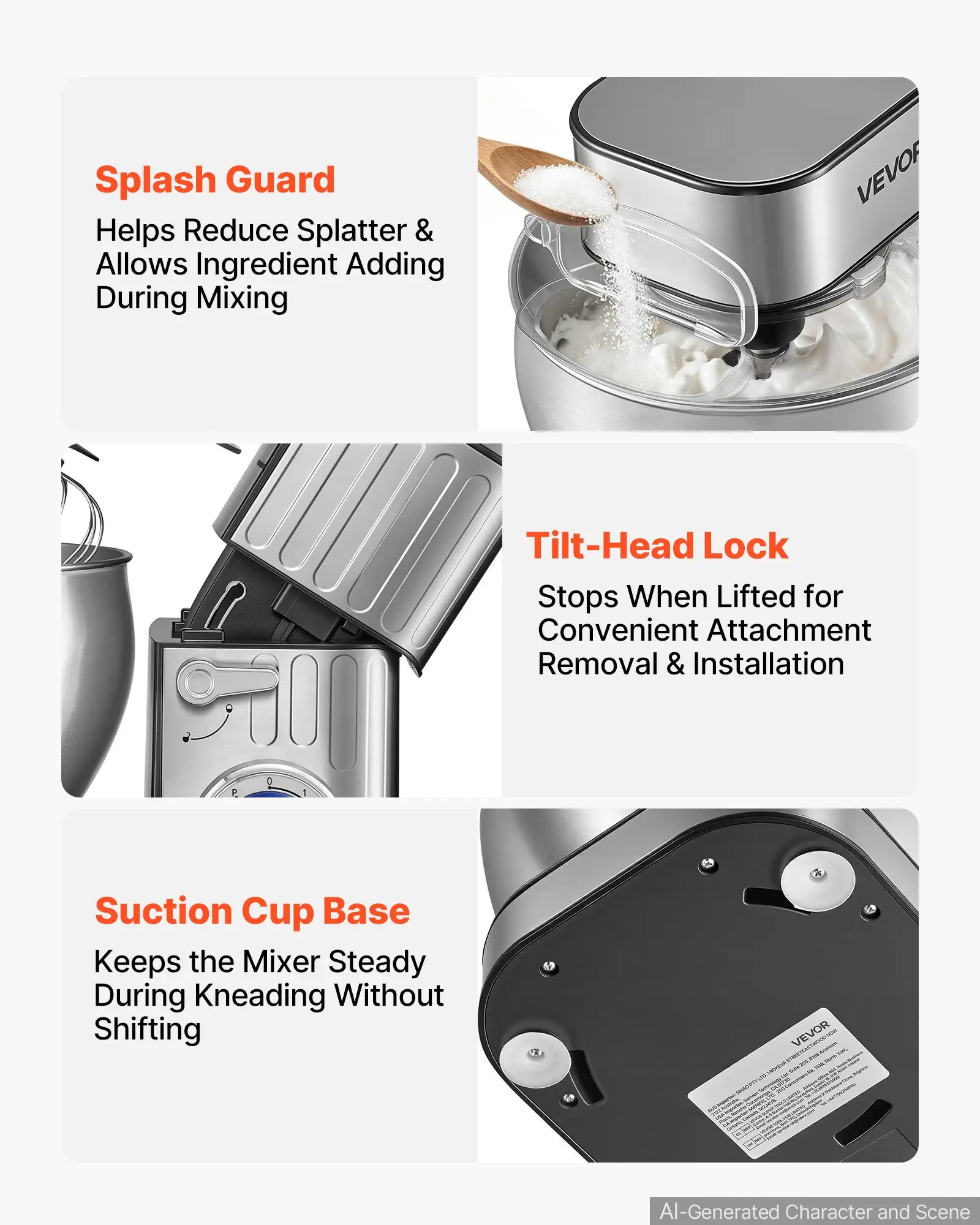 7.4 Qt Tilt Head Stand Mixer 500W