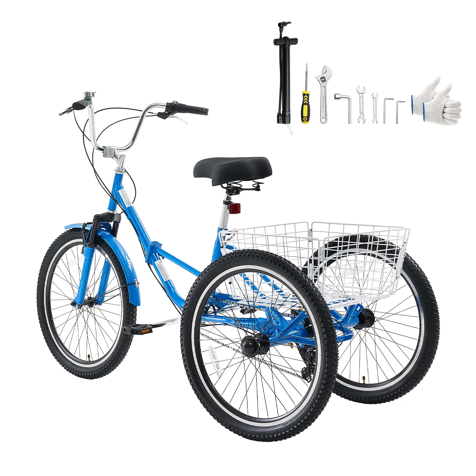 Folding Adult Tricycle 24 Inch 7 Speed
