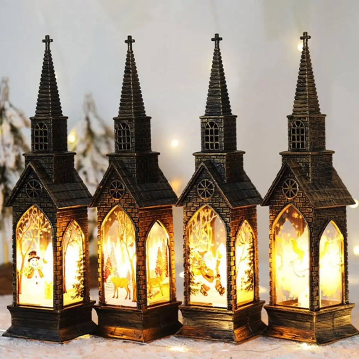 Party Packages - 4-Pack Christmas Lanterns, Vintage