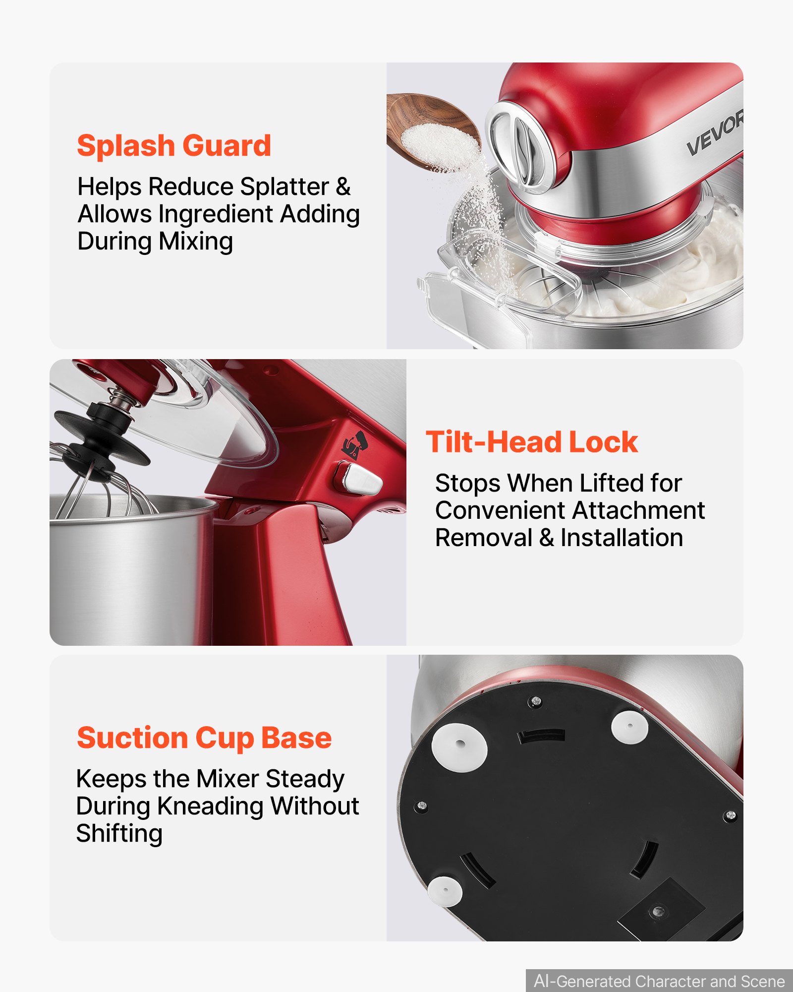 5.3 Qt Tilt Head Stand Mixer 400W Electric Dough Mixer, 10 Speeds Food Kitchen Mixer With Stainless Steel Bowl, Splash Guard, Dough Hook