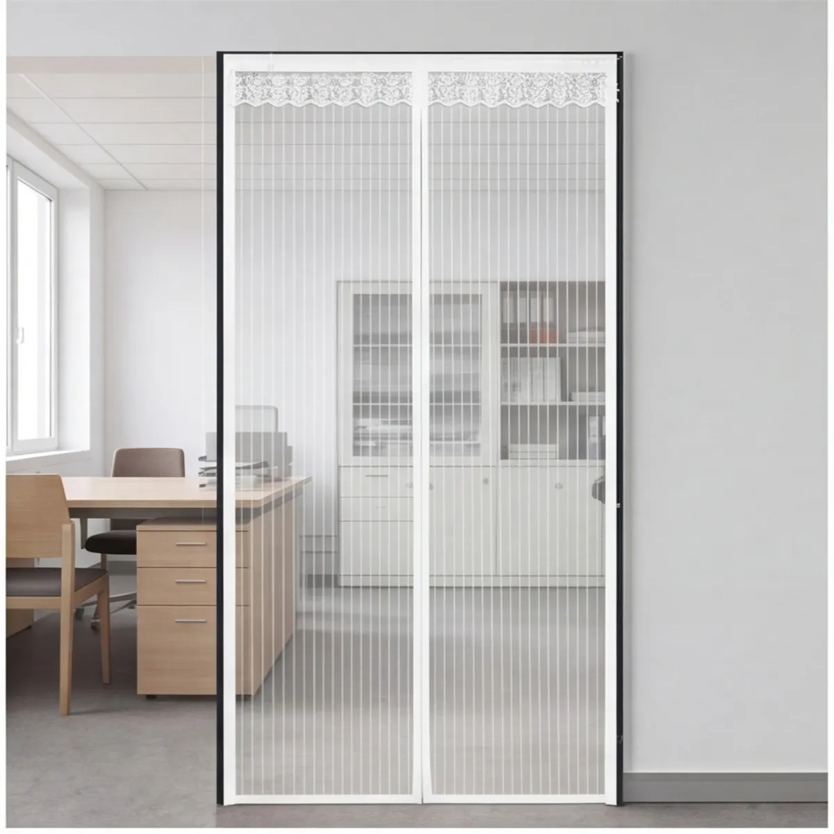 90 X 210 Cm White Magnetic Curtain