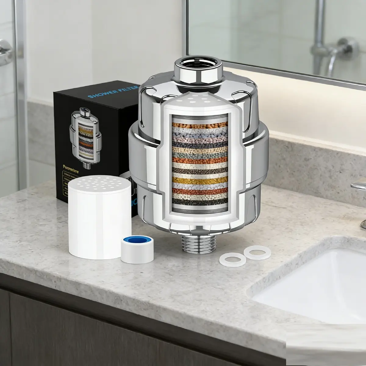 36-Stage Shower Filter With Vitamin C