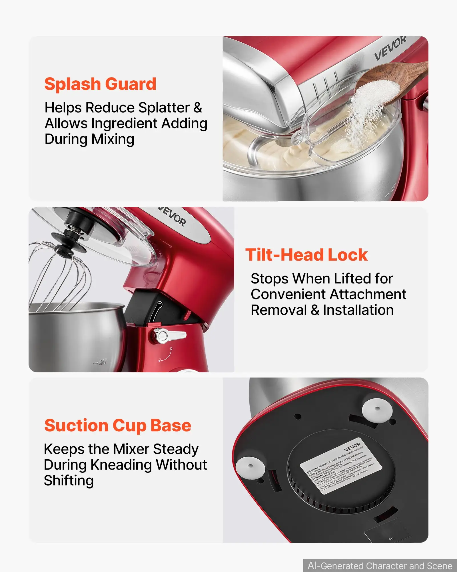 7.4 Qt Tilt Head Stand Mixer 500W