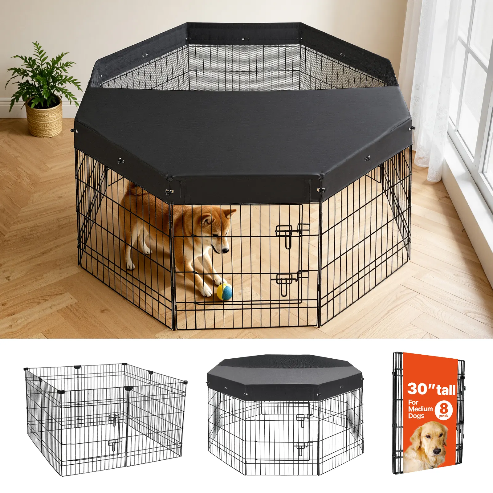 Dog Playpen 30 Inch 8 Panels Foldable