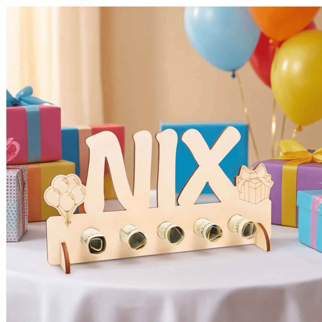 No Cash Gifts: Wooden Stand With A Funny Saying, Original Wooden Cash Gift Decoration For Parties, Funny Wooden Display For Birthdays And Celebrations—Multi-Piece Party Gift Set