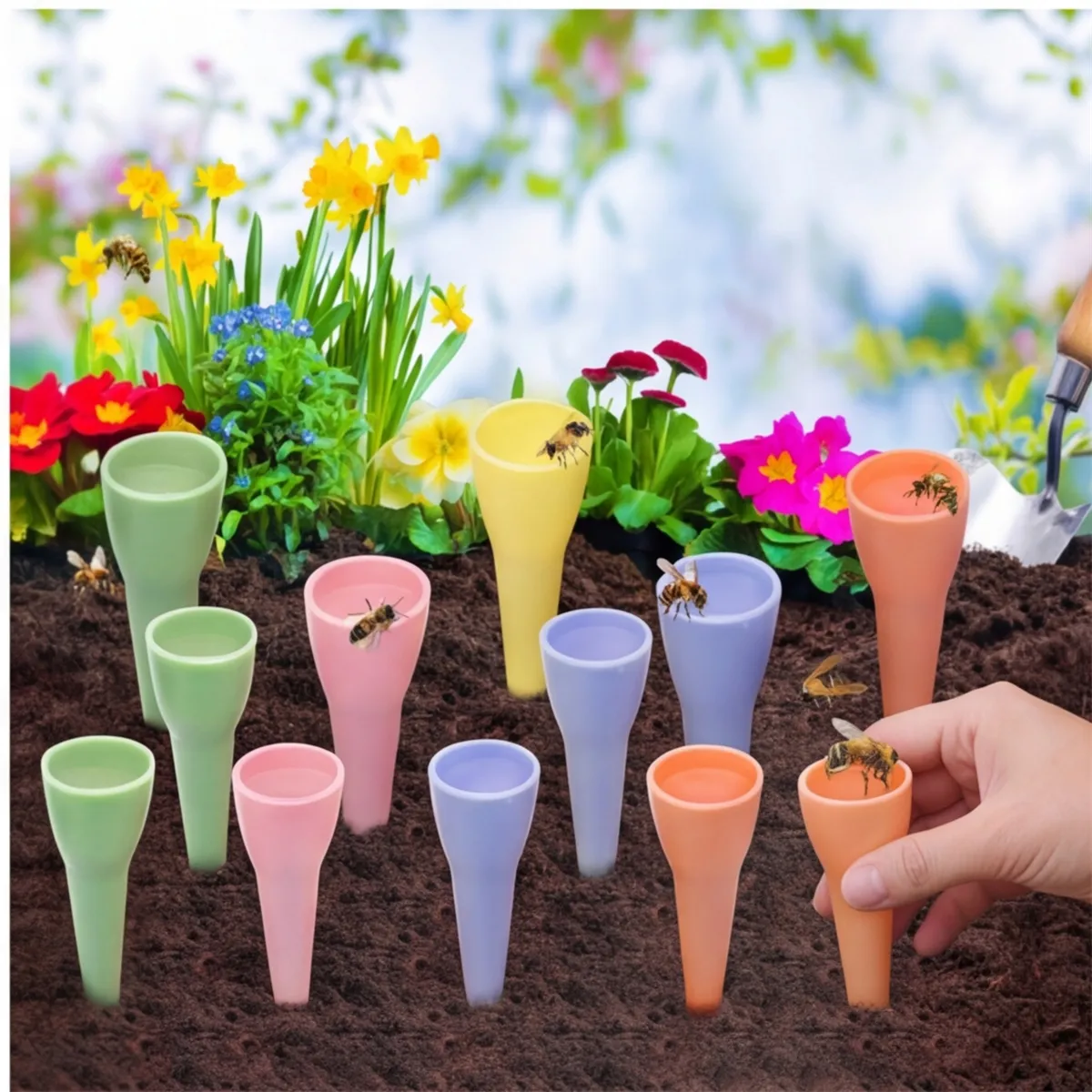 Set Of 10 Bee And Insect Waterers