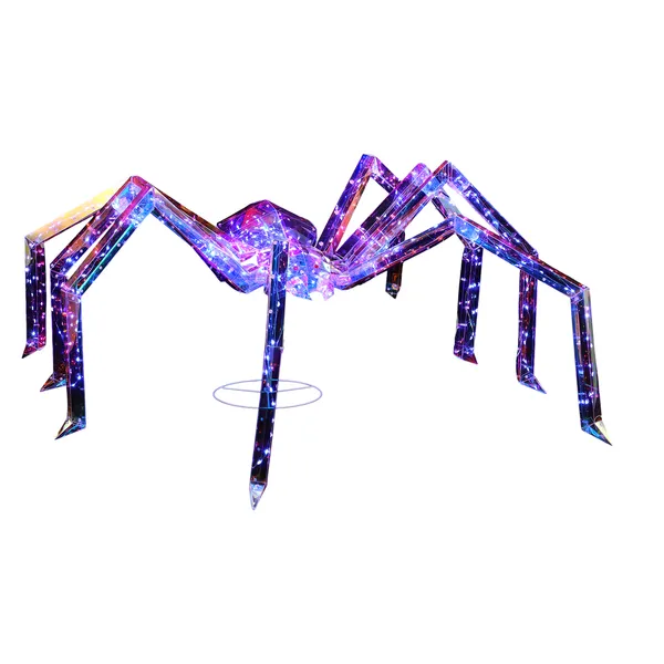 3FT Halloween Decorations Light Up Spider, Outdoor Halloween Decor Lighted Iridescent Spider, Weather Proof Pre-lit… - 2