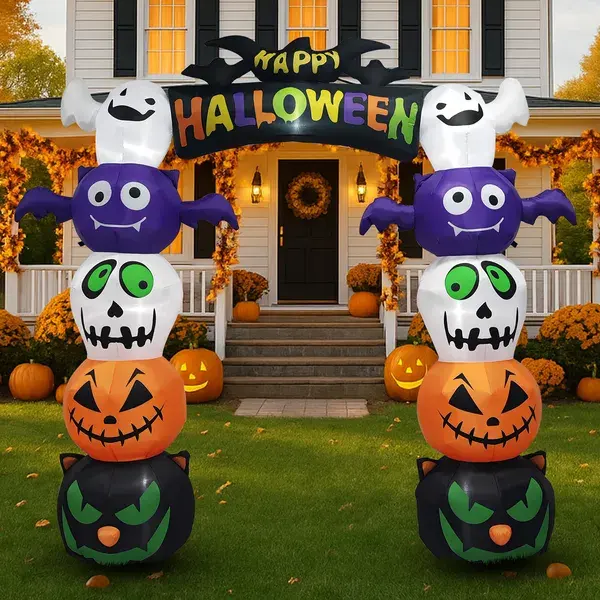 8.2 FT Cute Halloween Inflatables Pumpkin Archway