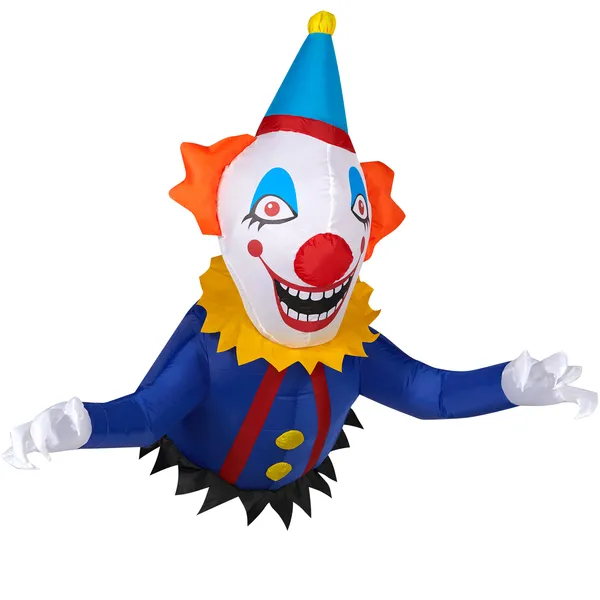 3.3 FT Halloween Inflatable Clown Broke Out From Window Outdoor Decorations, Scary Blow Up Decor With Built-in LED Lights For Holiday Party