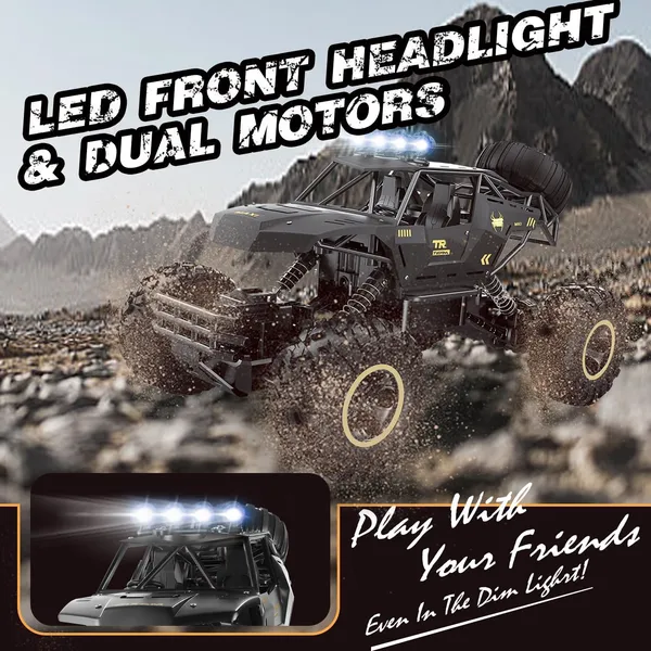 1:12 Scale 4WD RC Rock Crawler – High-Speed Off-Road Monster Truck with Dual Batteries for Kids & Outdoor Adventure