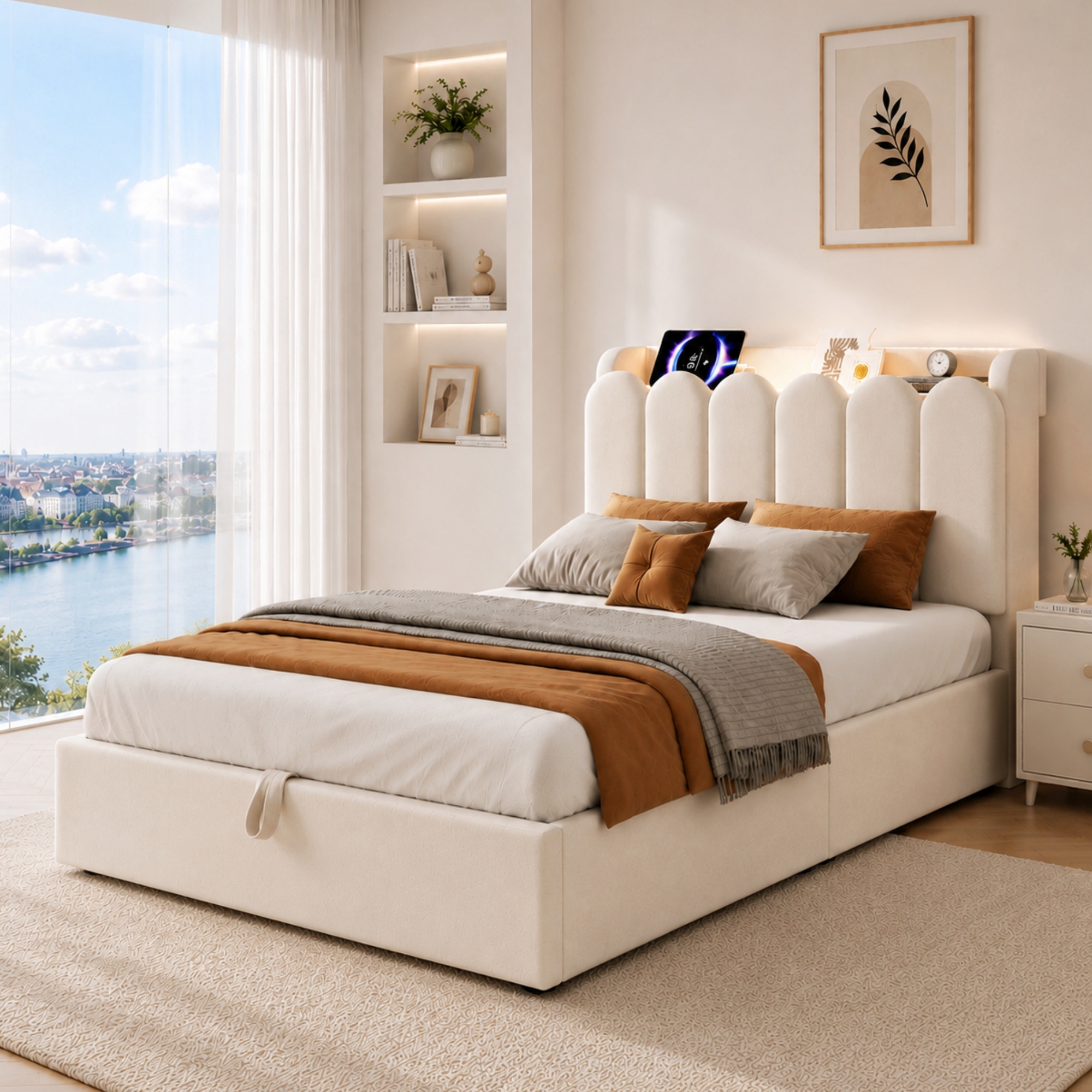 3FT Single Ottoman Bed Frame 90 X 190 Cm, Upholstered With Hydraulic Lift-Up — image 2