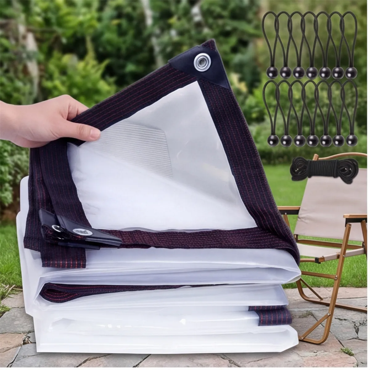 16-Piece Tarpaulin Set With A 2x3m Transparent
