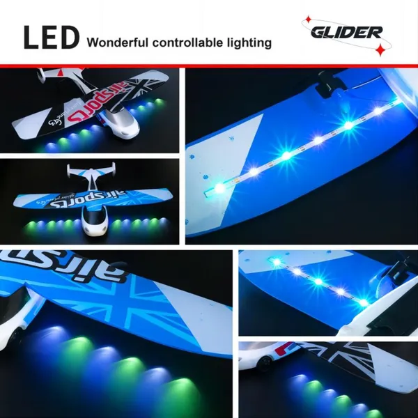 Remote Control LED Airplane – Easy-to-Fly Toy Drone with Dual Batteries for Kids & Beginners