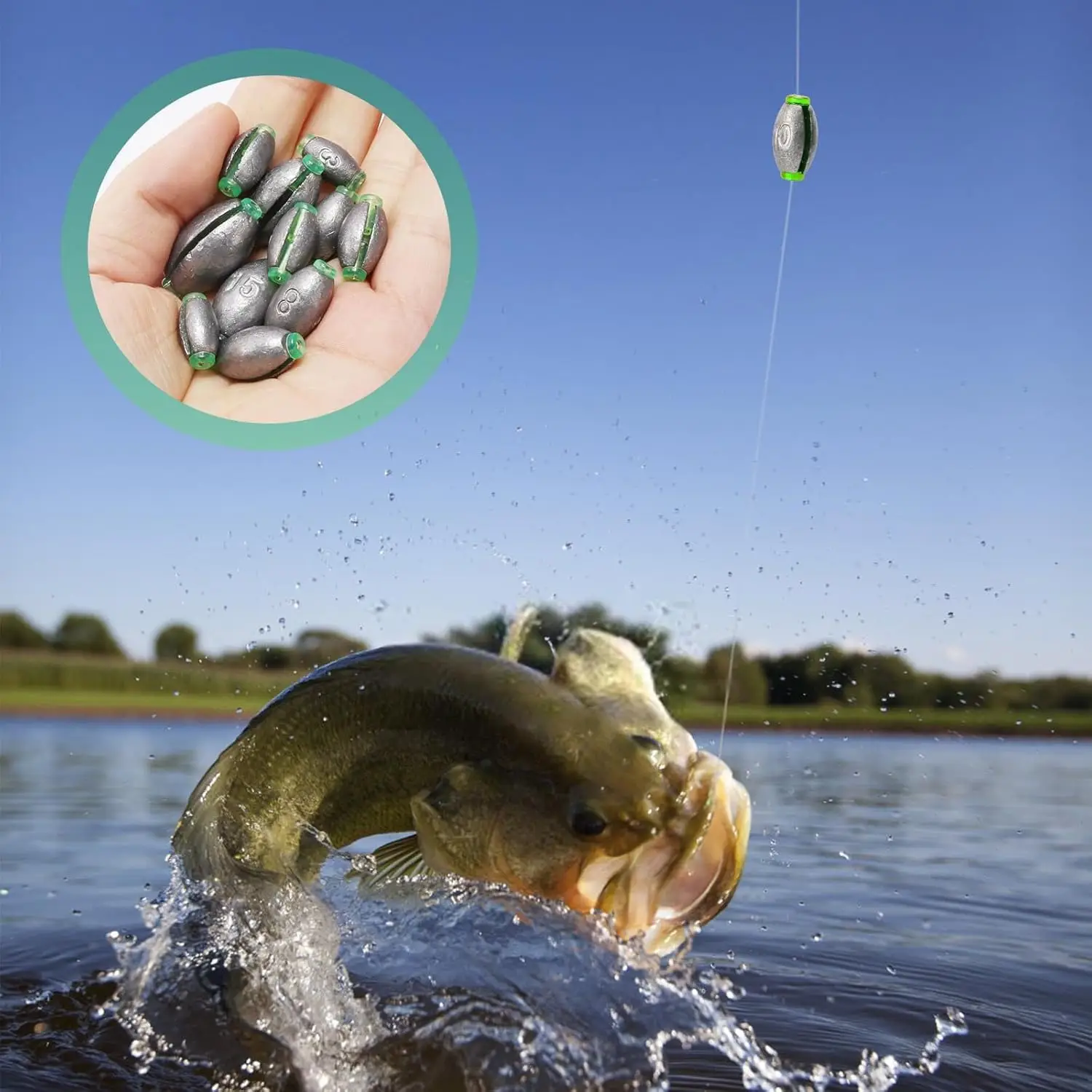 Set Of 52 Lead Fishing Weights With Storage Box, 2g To 20g, For Precision Fishing Tool Kits
