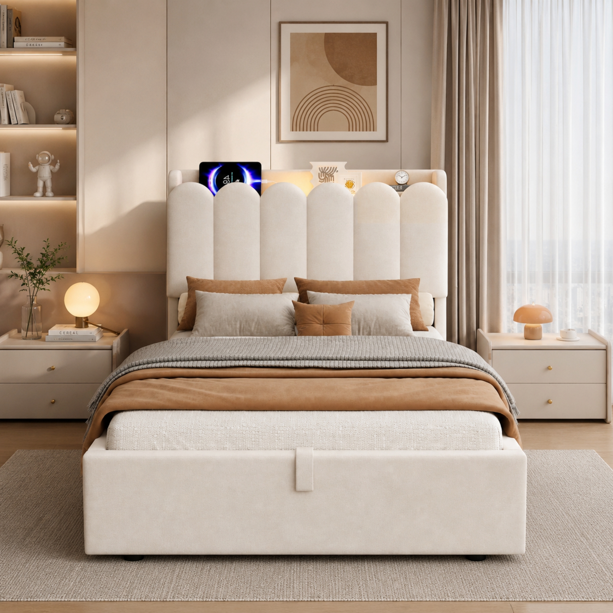 3FT Single Ottoman Bed Frame 90 X 190 Cm, Upholstered With Hydraulic Lift-Up — image 5