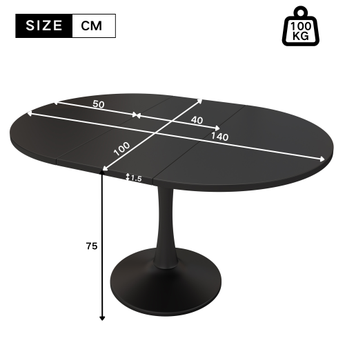Modern Extendable Oval Dining Table, 1 00-140 X1 00 Cm, Space-Saving Design — image 4