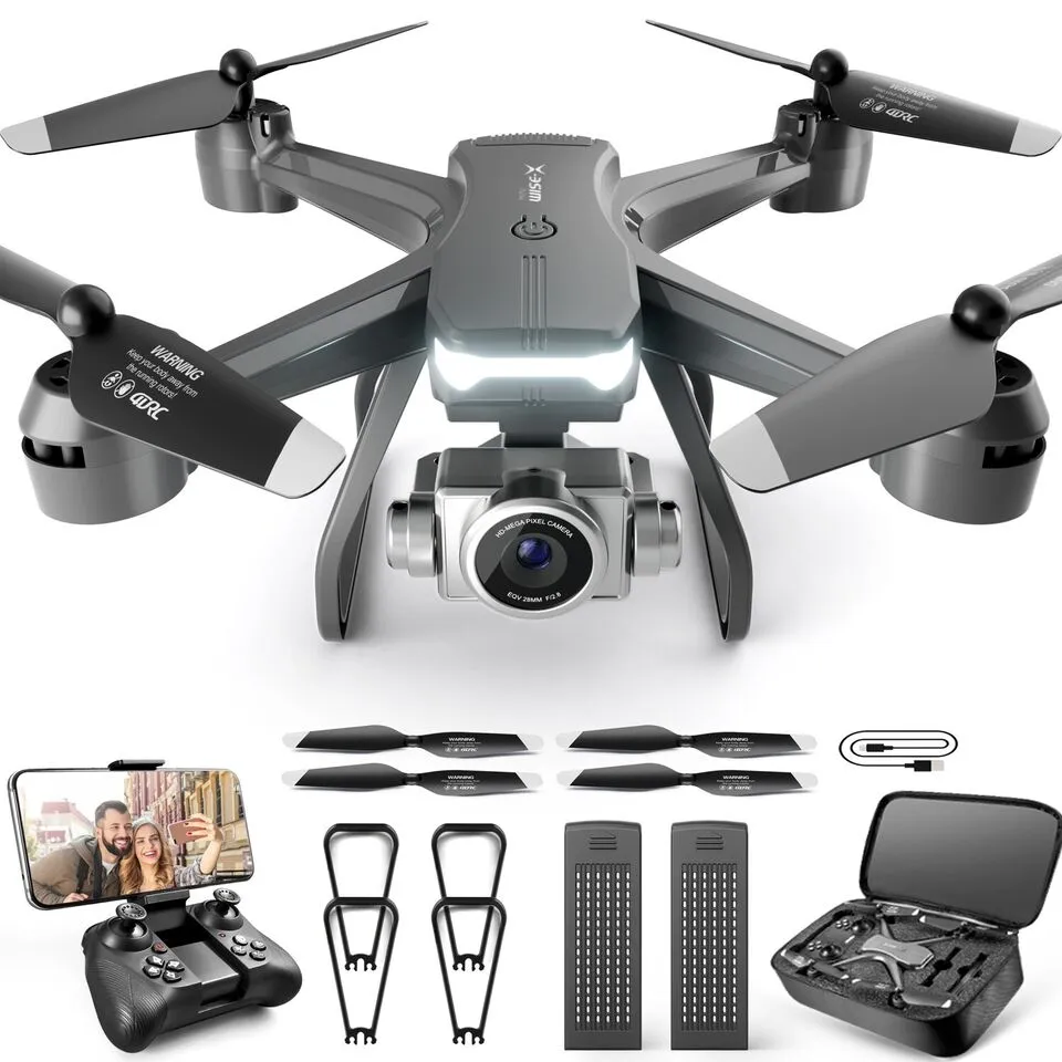 4DRC V14 RC Drone WIFI FPV 4K HD Wide Angle Dual Camera Quadcopter Portable With Bag ,2 Batteries Drone…