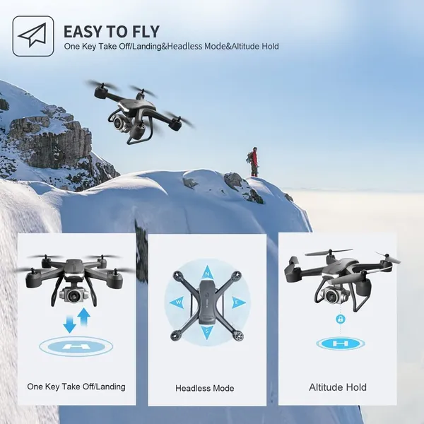 4DRC V14 RC Drone WIFI FPV 4K HD Wide Angle Dual Camera Quadcopter Portable With Bag ,2 Batteries Drone For… - 3
