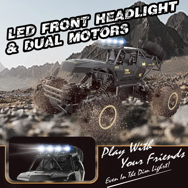 1:12 Scale 4WD RC Rock Crawler – High-Speed Off-Road Monster Truck with Dual Batteries for Kids & Outdoor Adventure