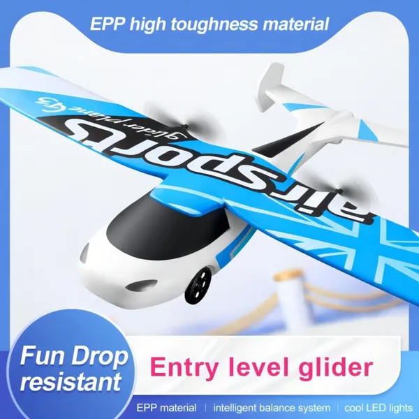 Remote Control LED Airplane – Easy-to-Fly Toy Drone with Dual Batteries for Kids & Beginners
