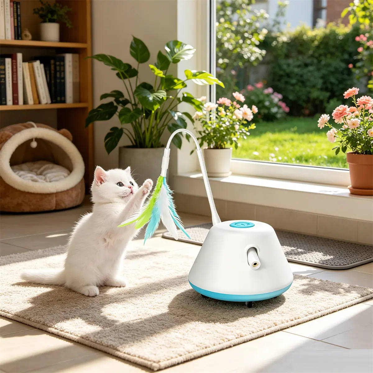 Cat Toy With 3 Replacement Feather Tufts