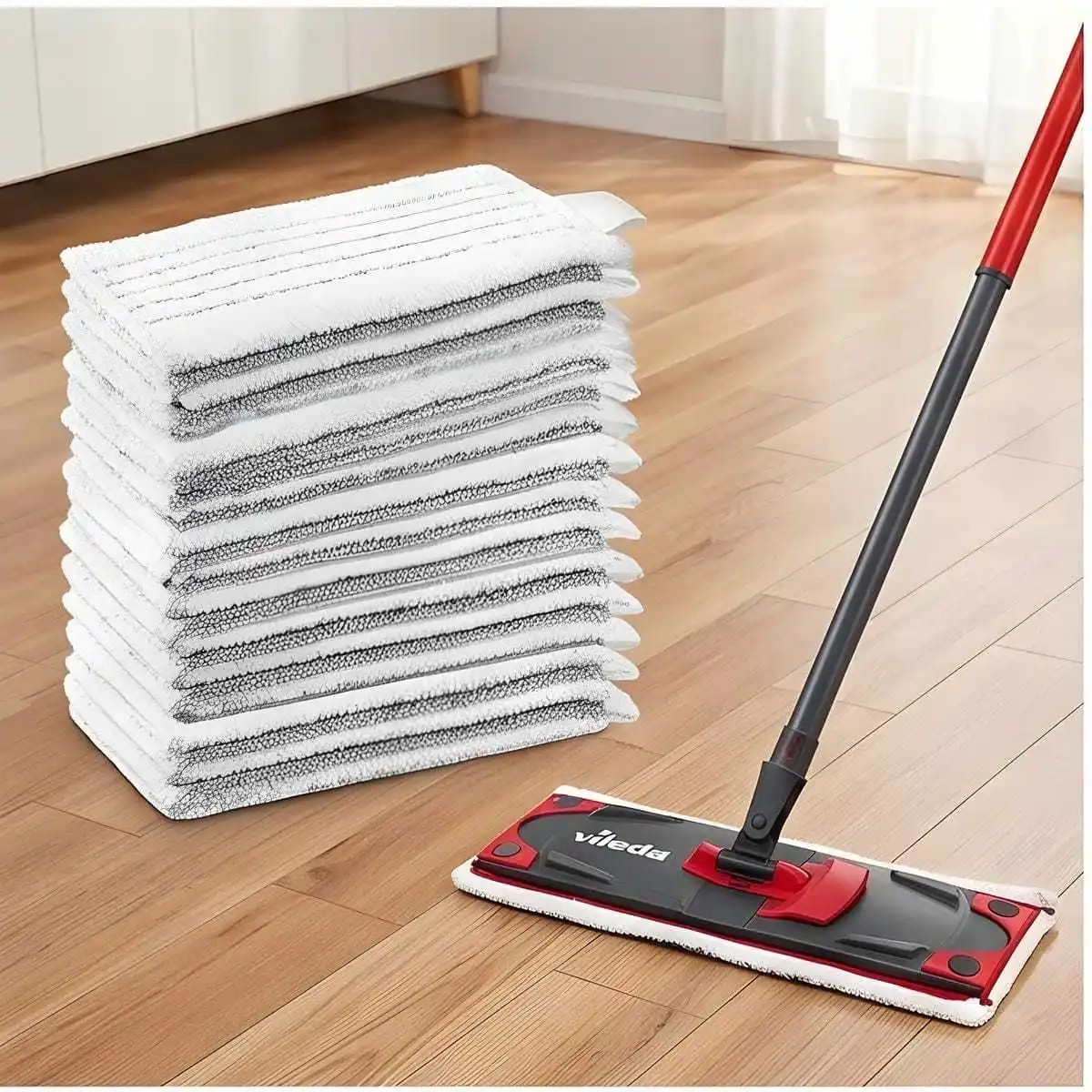 10 Compatible Microda XXL Flat Mop Pads—white