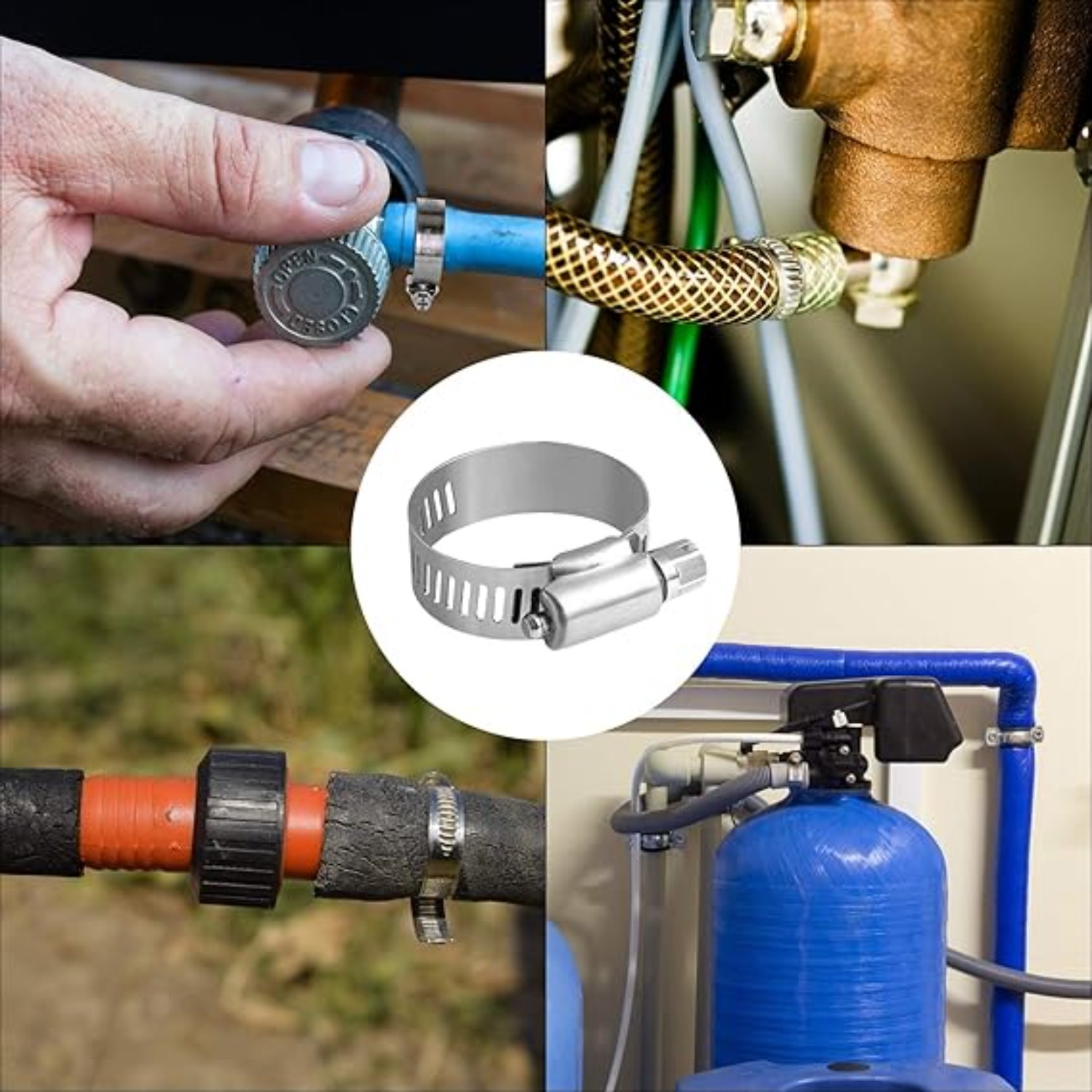24-Piece Stainless Steel Hose Clamp Set: Adjustable Hose Clamps, Pipe Clamps, Professional Hose Clamps, Metal Clamps For Gas Pipes, Water Pipes, Pool Hoses, And Garden Hoses, Includes Screwdriver