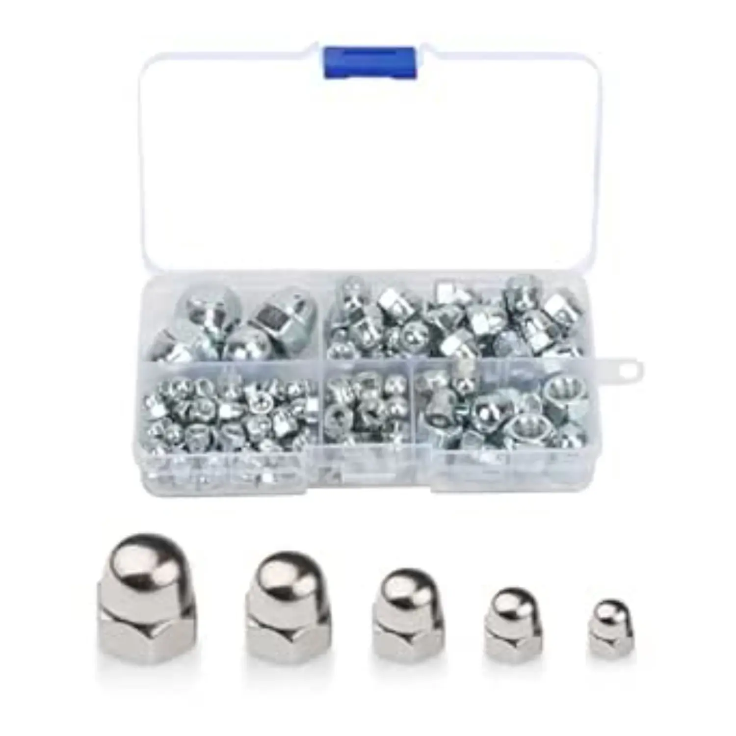 124-Piece Set Of Stainless Steel Cap Nuts