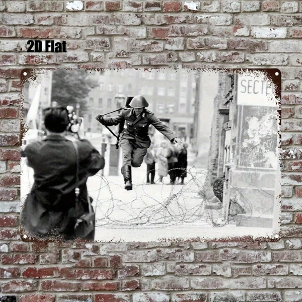 CIFbuy 1pc Vintage Berlin Wall Fall Metal Sign 8x12 Inch Retro History Tin Plaque, Durable Iron Wall Decor For Bar Bedroom Restaurant TikTok, TikTok, Ue Self-pickup Logiopics