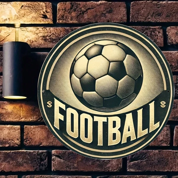 CIFbuy Vintage Soccer Ball Metal Wall Art 8x8 Inch, "" Soccer Ball, Metal Wall Art 8x8 Inch Round Iron SignTikTok, TikTok, Temu Emu Self-pickup LogiSiics
