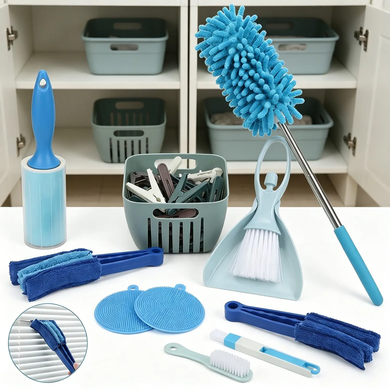 35-Piece Household Cleaning Set In Blue