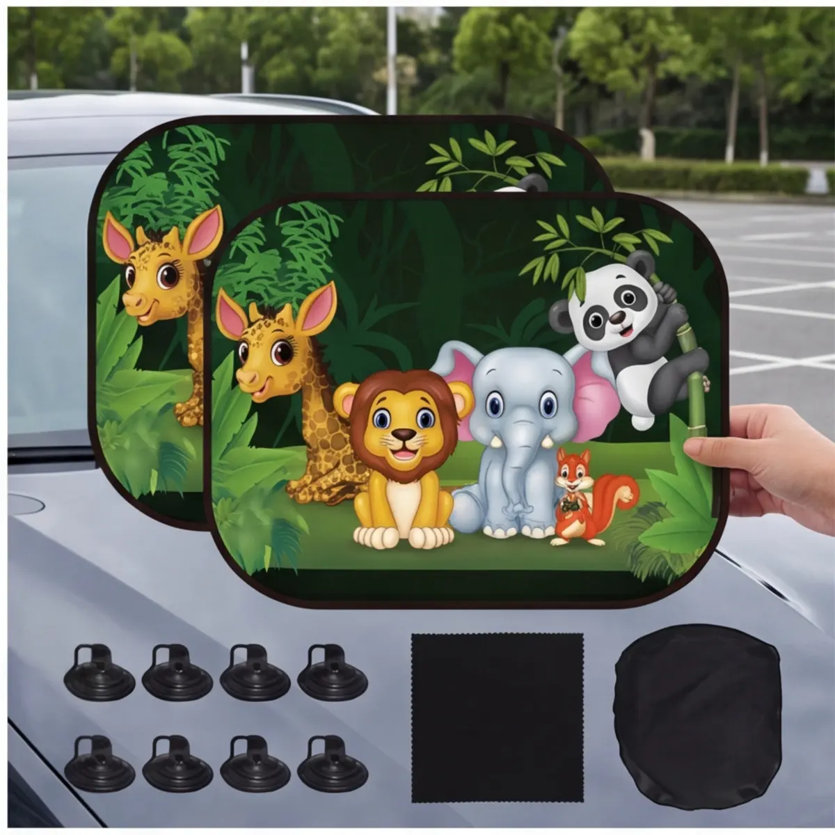 + 8 Suction Cups: Car Sunshade Set