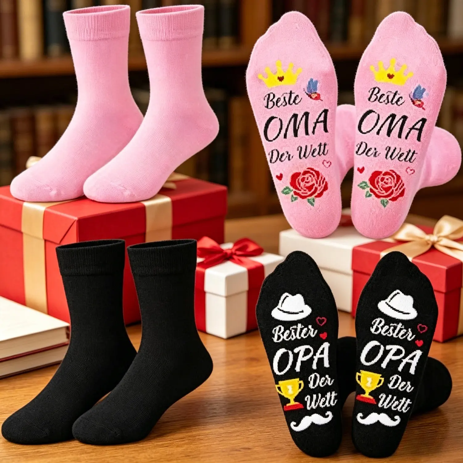 2-Pair Grandma & Grandpa Socks Gift Set