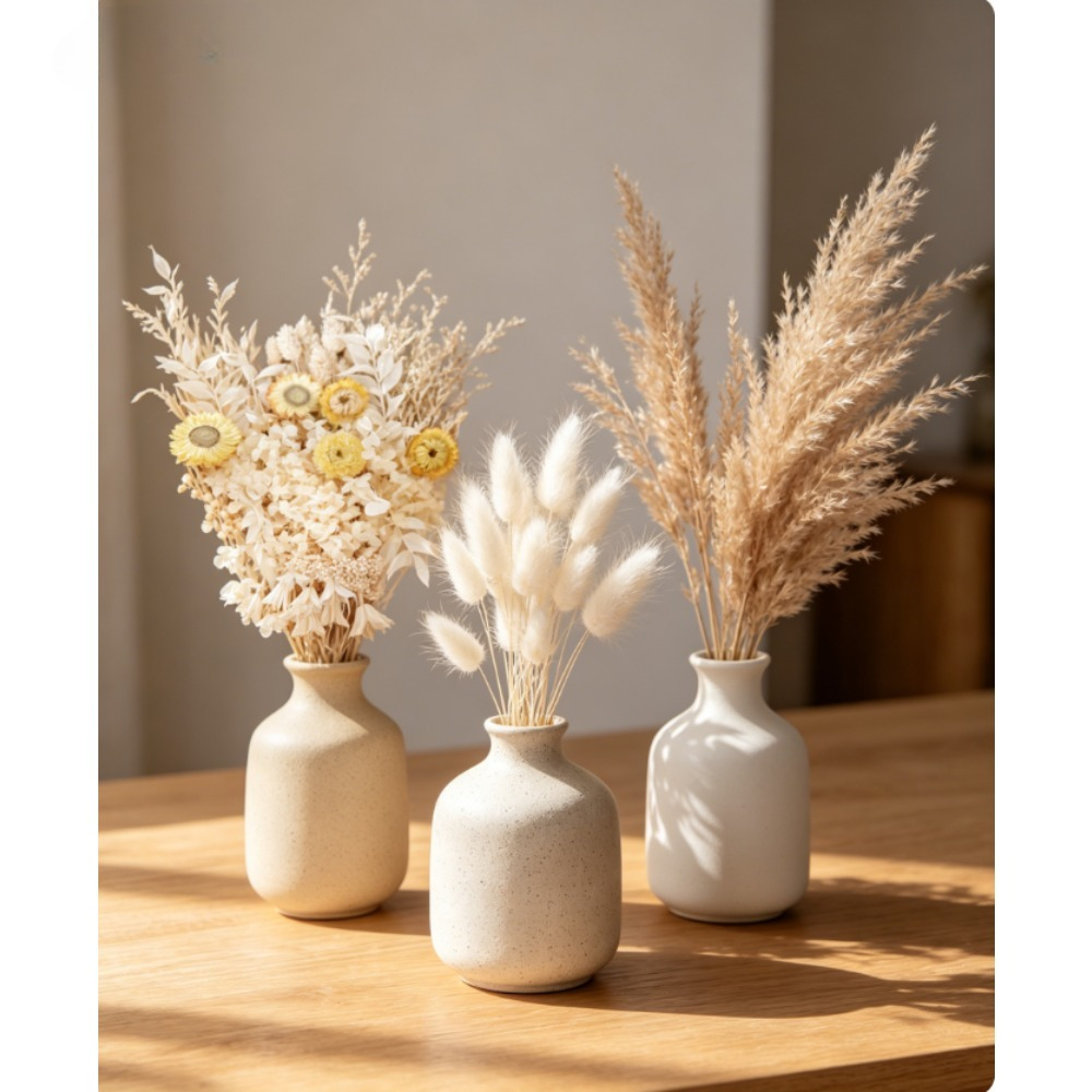 11 Types Of Mini Dried Flowers For Crafts, White Dried Flower Set For Elegant DIY Decorations And Gifts—Party Accessories Set