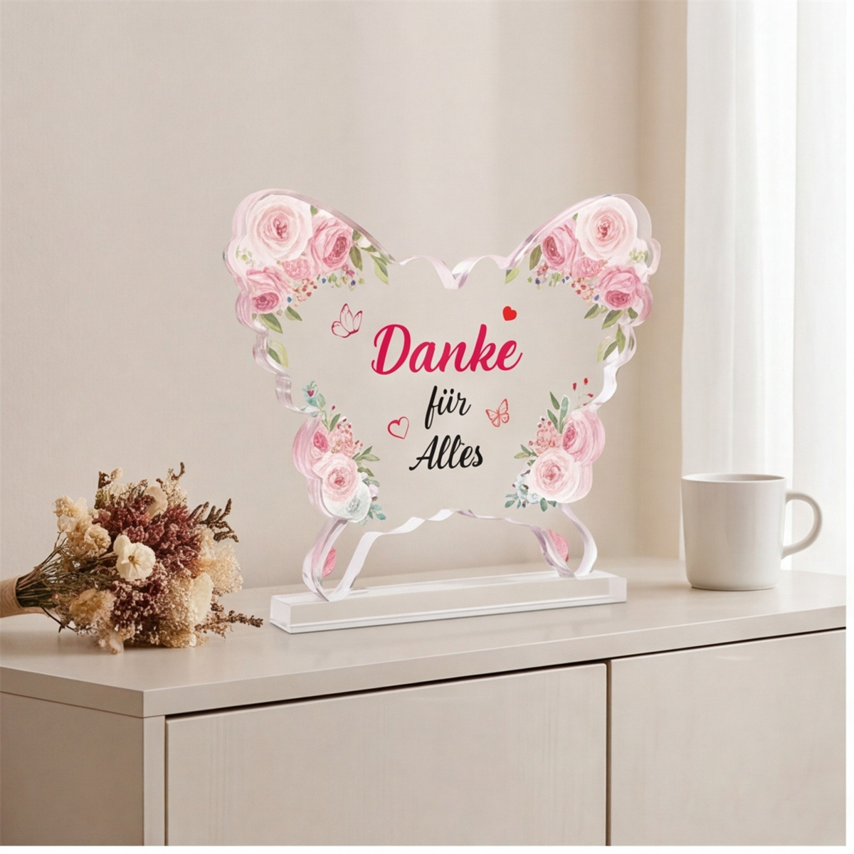 Acrylic Butterfly “Thank You” Ornament - Decorative “Thank You” Symbol For Gifts Or Table Decorations