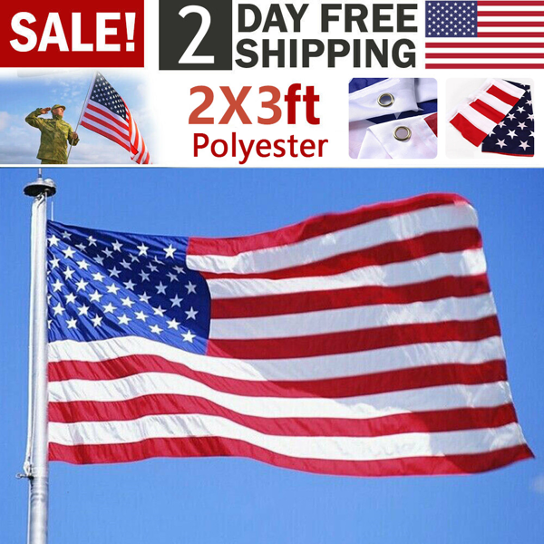 1pcs 2X3FT 60*90cm American Flag USA Flag Printed Nylon Flag National Flag W/Brass Grommets Courtyard Decoration Festival Decoration Flag