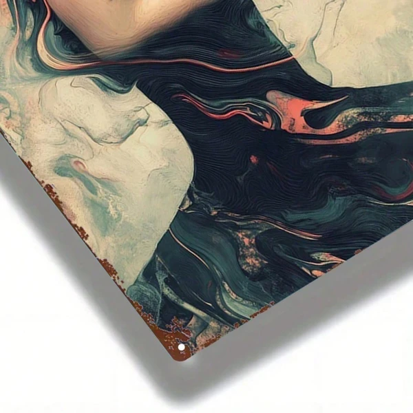CIFbuy Abstract Woman Drowning Metal Sign 8x12 In, Farmhouse Bathroom Wall Decor view 4