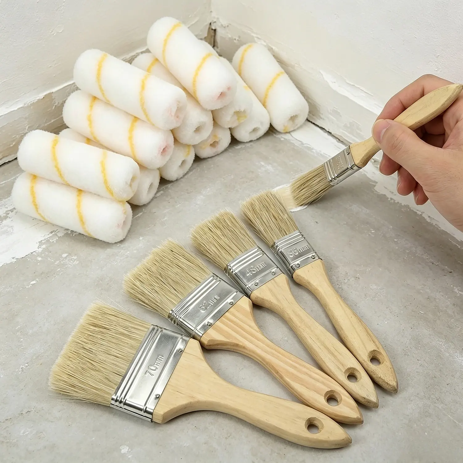 15-Piece Paint Roller Set, 3 Different Brushes