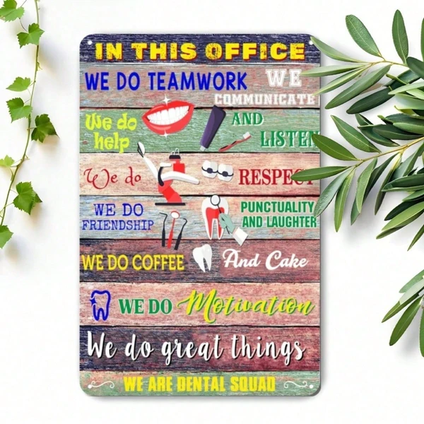 CIFbuy Dental Squad Vintage Metal Tin Sign 8x12 Inch, Inspirational Teamwork Quotes Wall Art, Rustic Unframed Decor For Dentist Clinic TikTok, TikTok, T Self-pickup Logiopics