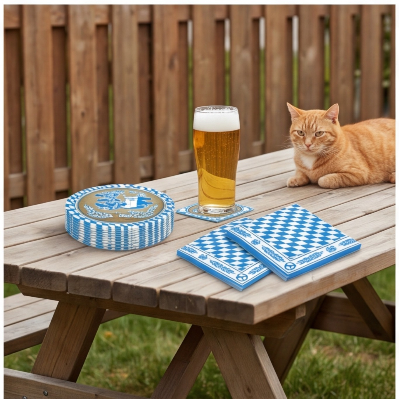 80-Piece Oktoberfest Table Decoration Set With 40 Napkins & 40 Beer Coasters, Traditional Festival Tent Decora
