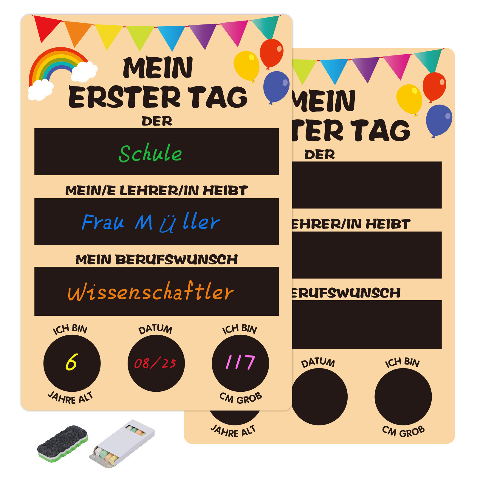 “First Day Of School” Wooden Sign With Sponge, Decorative Sign For The First Day Of School And Souvenir Photos