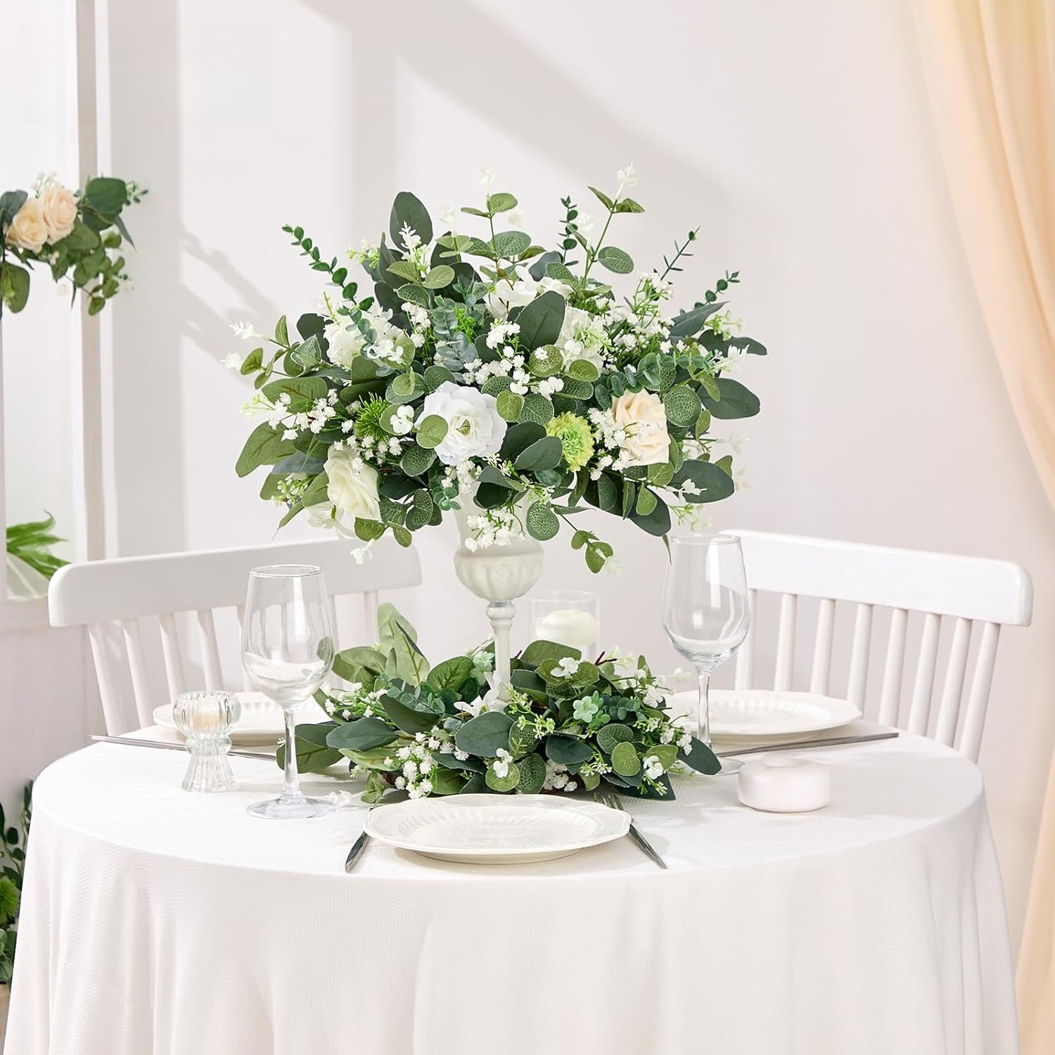 Artificial Eucalyptus and Star Flower Set