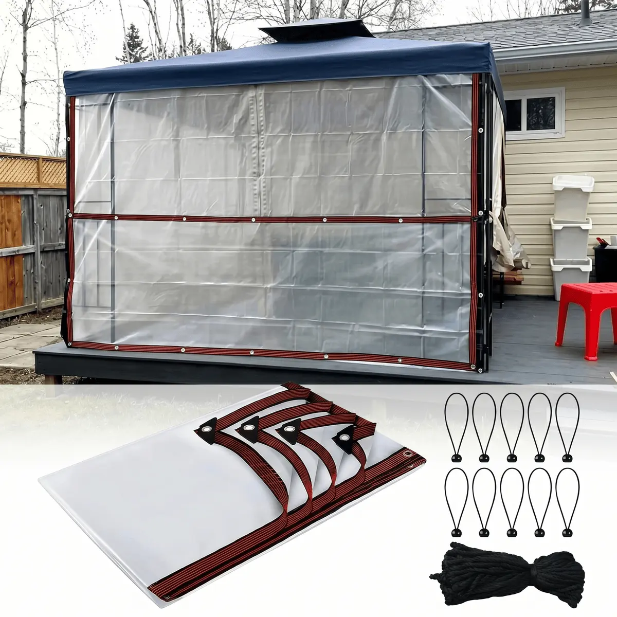 13-Piece Set: 2x3 M Heavy-Duty Tarp +