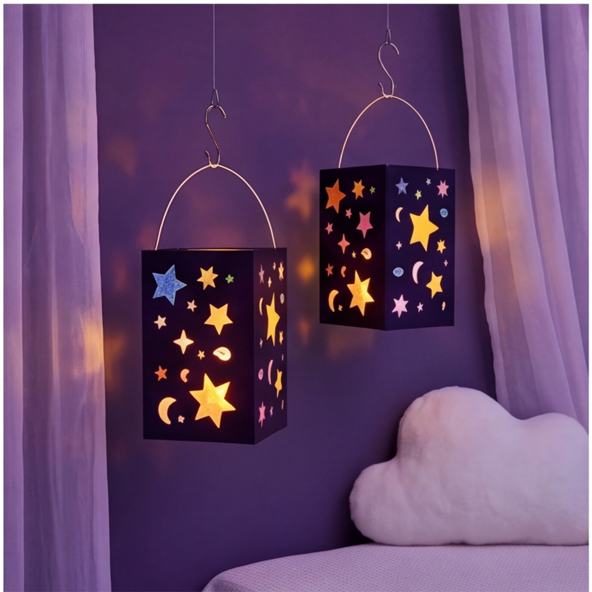 70-Piece Decorating Set With Lanterns, Paper, Glue, And Accessories For Creative Projects—Party Decorations