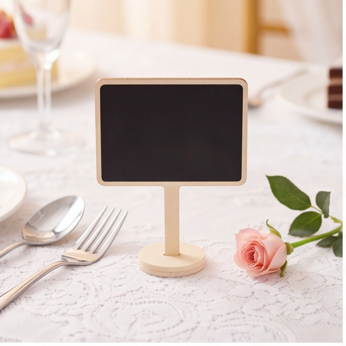 Set Of 12 Mini Chalkboards, Small Chalkboards With Sponge And Markers For Labels & Notes—Party Supplies Set