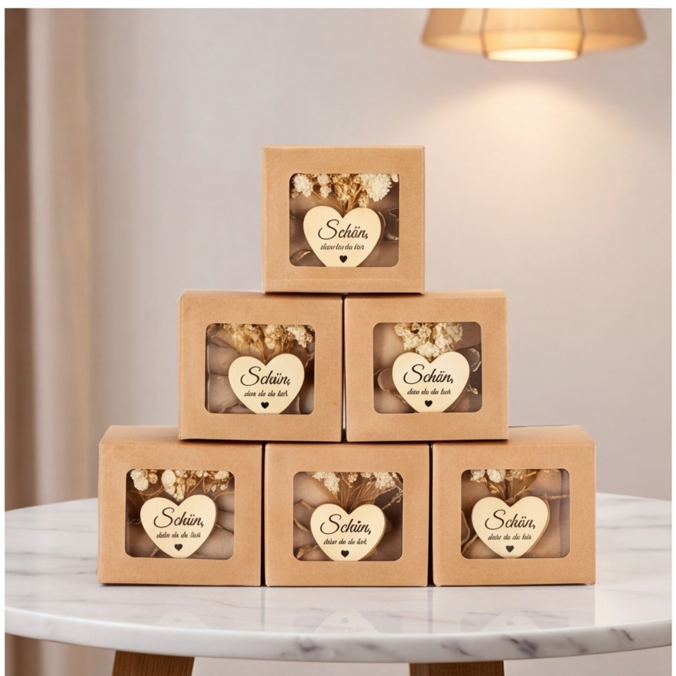6-piece Set Of Square Wooden Pieces, Ideal For Wedding Decorations, Table Settings, And Romantic Evenings – Pa